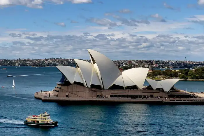 Sydney Opera House beside the harbor