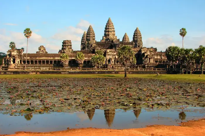 Angkor Wat reflected in water